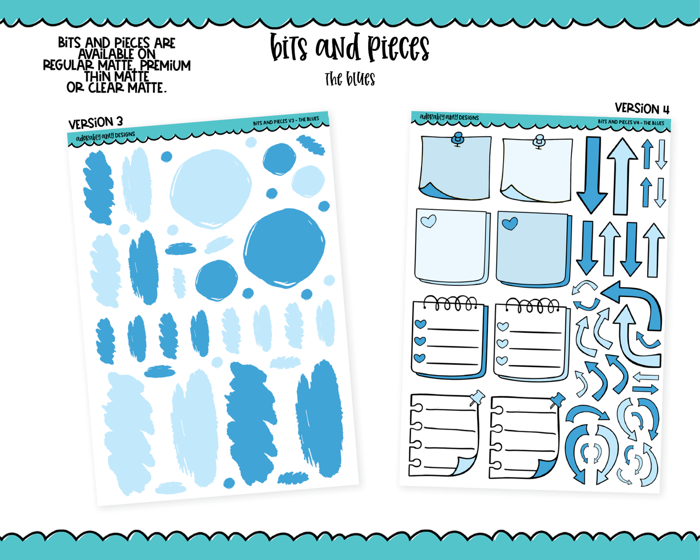 Bits & Pieces V3 & V4- Fun Kit Addons for Any Planner in 13 different Color Schemes