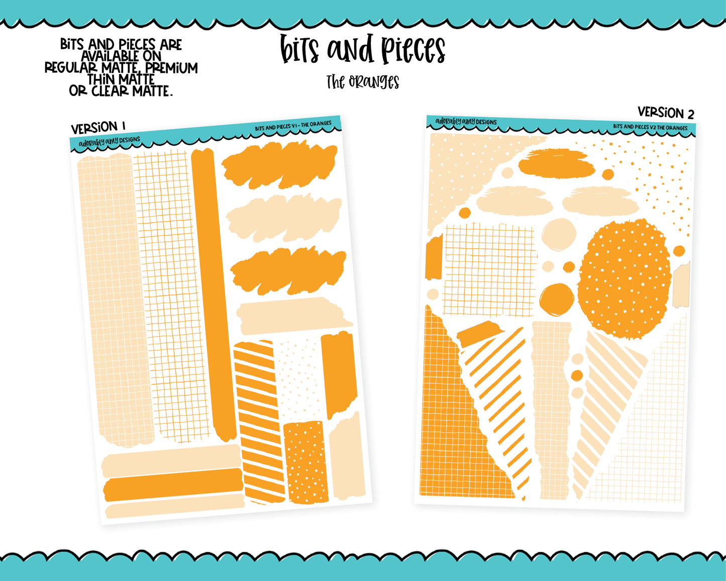 Bits & Pieces V1 & V2- Fun Kit Addons for Any Planner in 13 different Color Schemes