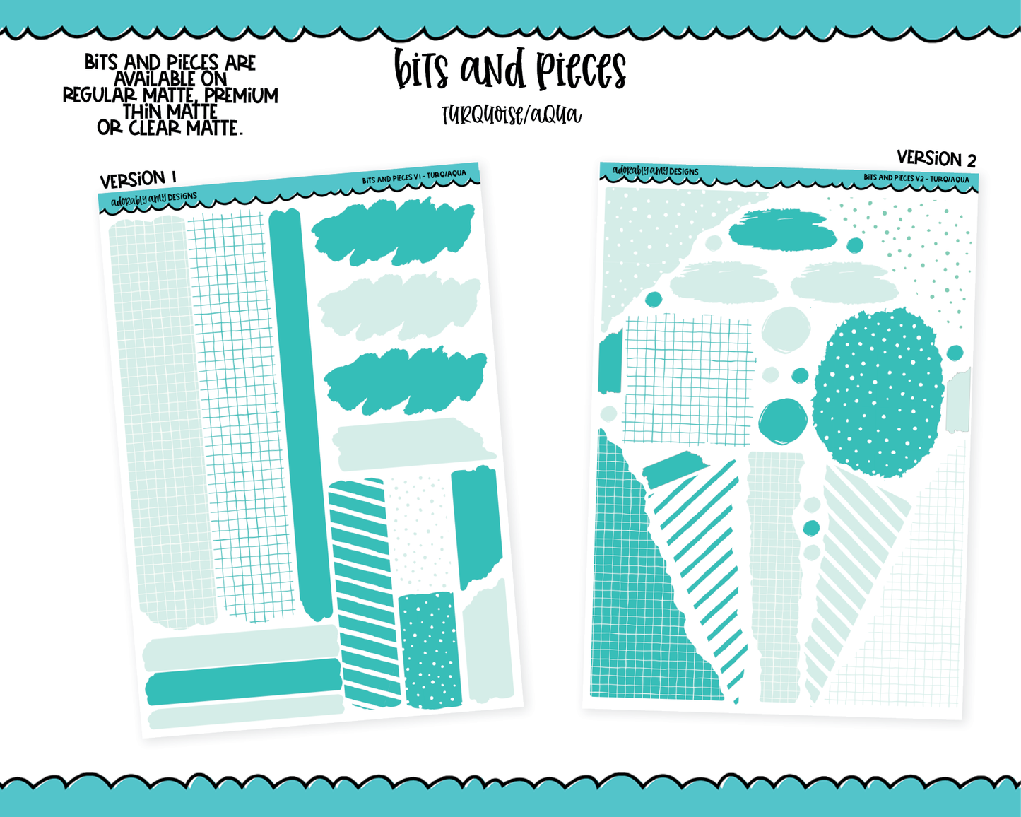 Bits & Pieces V1 & V2- Fun Kit Addons for Any Planner in 13 different Color Schemes