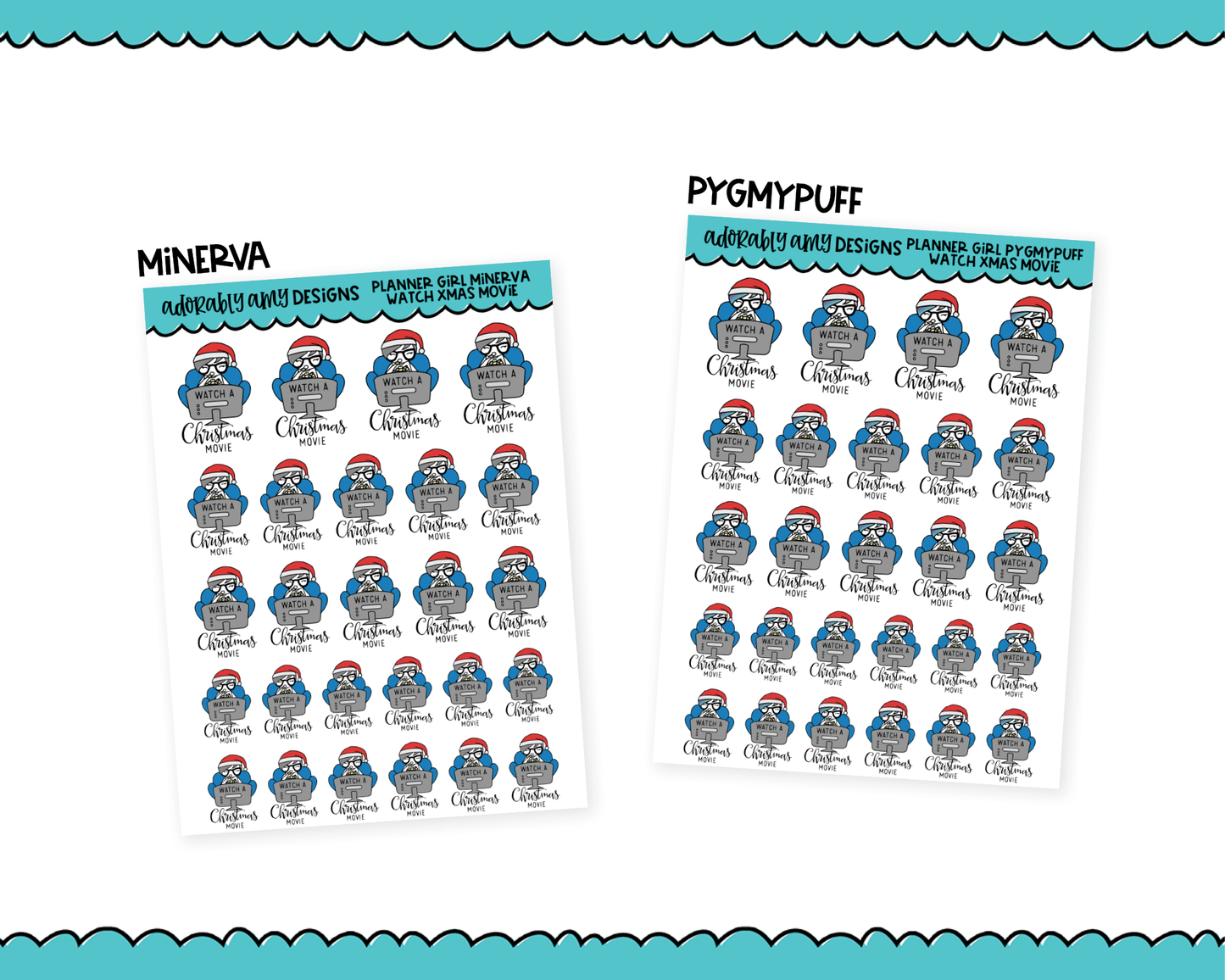 Doodled Planner Girls Character Stickers Watch Christmas Movies Decoration Planner Stickers for any Planner or Insert