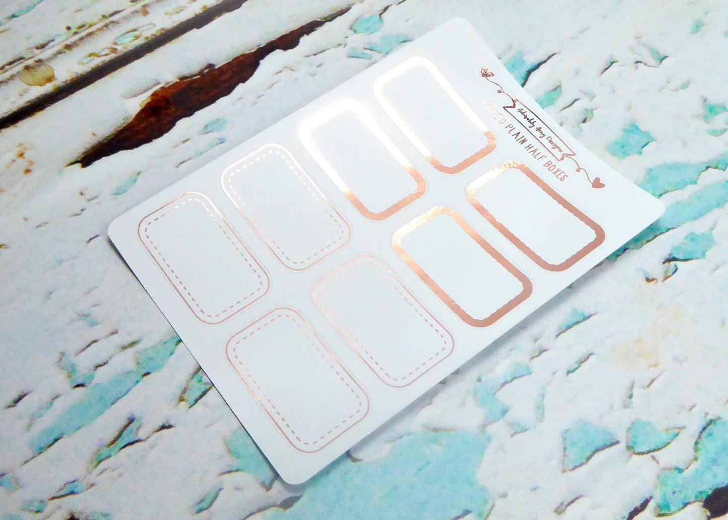 Foiled Plain Half Boxes Two Styles Planner Stickers for any Planner or Insert - Adorably Amy Designs
