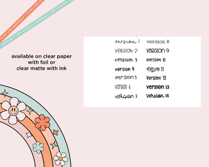 Foiled Tiny Text Series - Feelings Series - Pity Party for 1  Checklist Size Planner Sticker Sheet