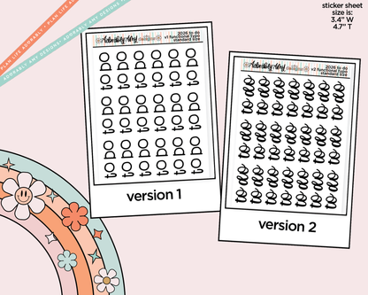 To Do 2026 Planner Stickers for any Planner or Insert