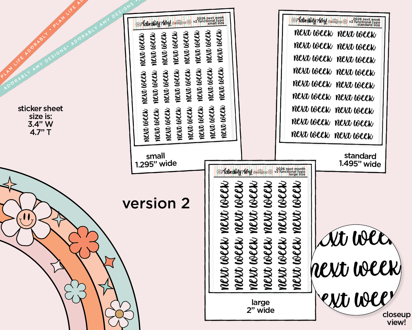 Next Week 2026 Planner Stickers for any Planner or Insert