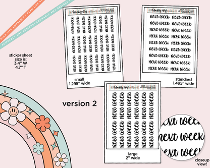 Next Week 2026 Planner Stickers for any Planner or Insert