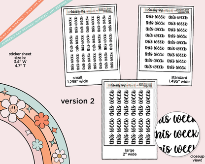 This Week 2026 Planner Stickers for any Planner or Insert
