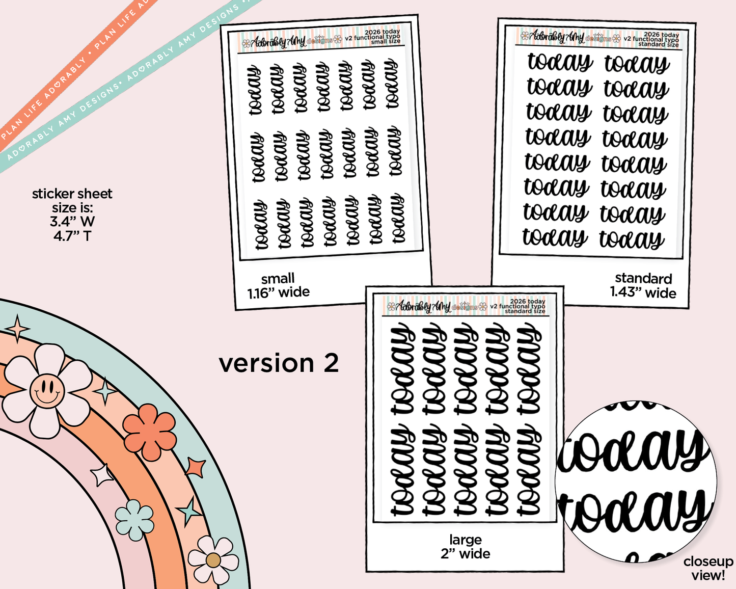 Today 2026 Planner Stickers for any Planner or Insert
