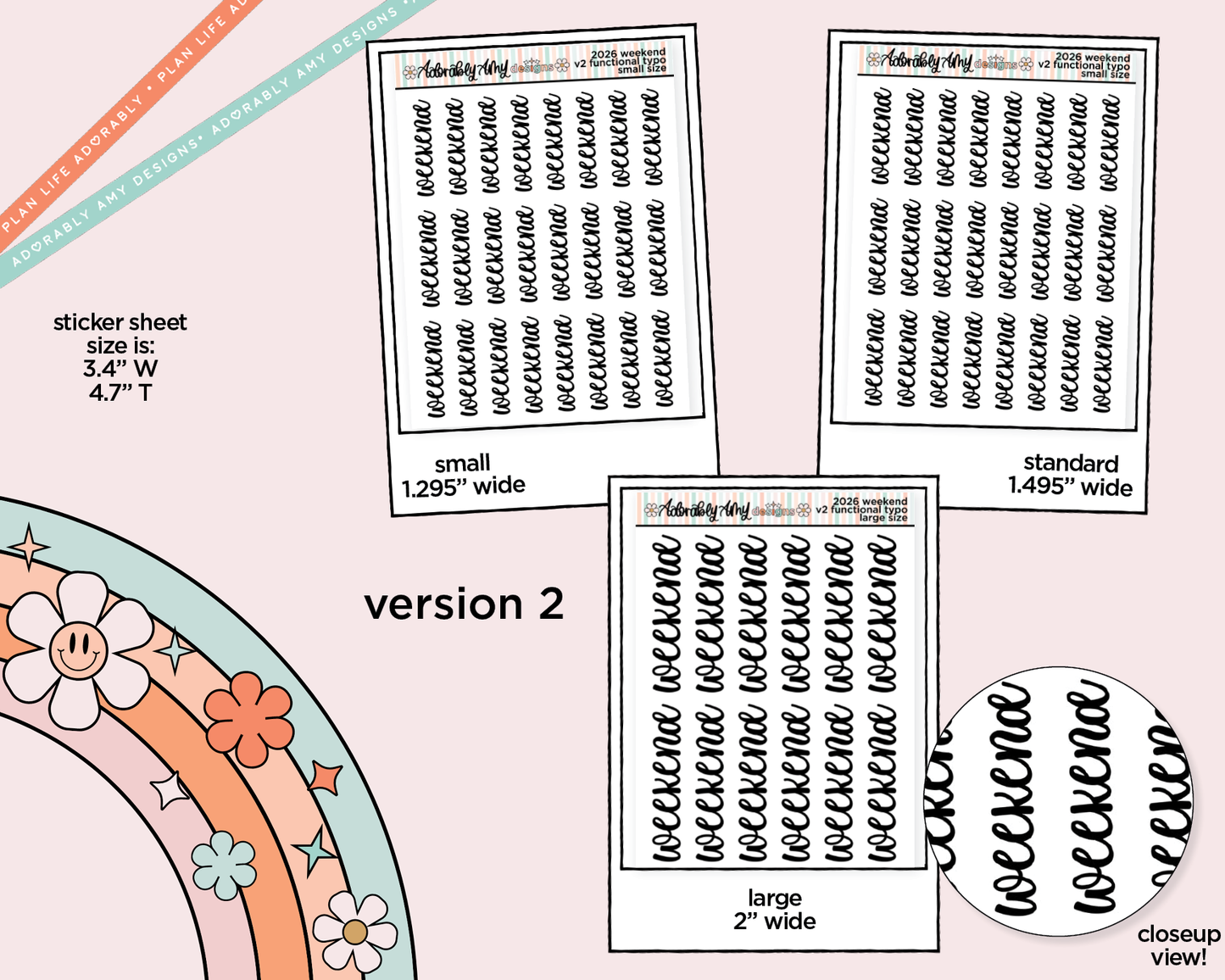 Weekend 2026 Planner Stickers for any Planner or Insert