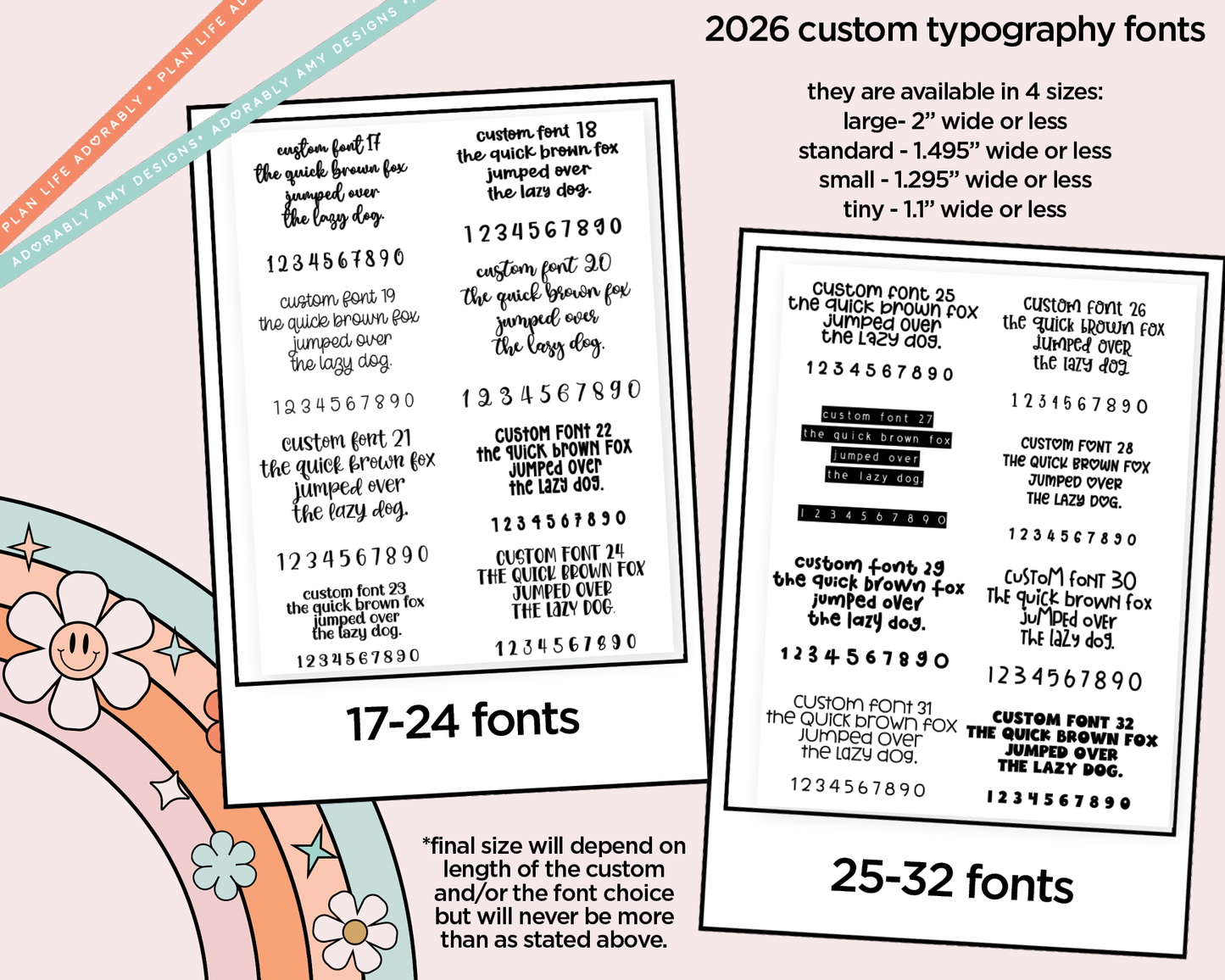 Custom Typography Sticker Reminder Planner Stickers for any Planner or Insert