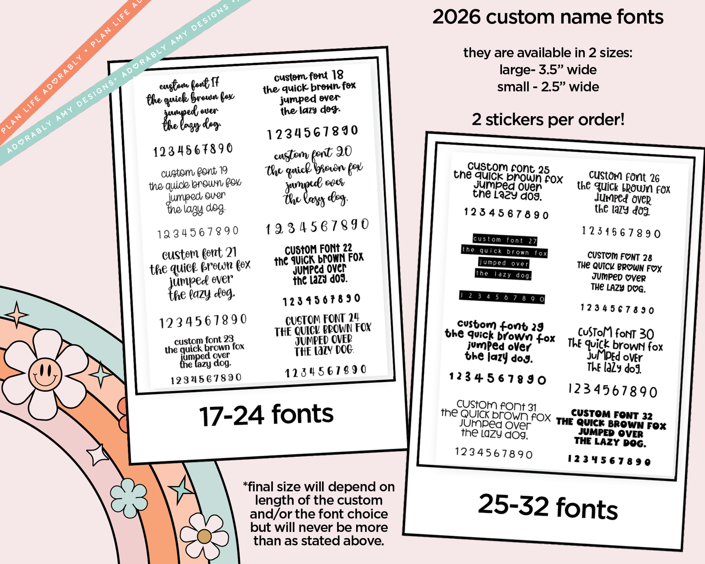 Custom Foiled Name Sticker or Custom Phrase Planner Stickers for any Planner or Insert