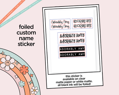Custom Foiled Name Sticker or Custom Phrase Planner Stickers for any Planner or Insert