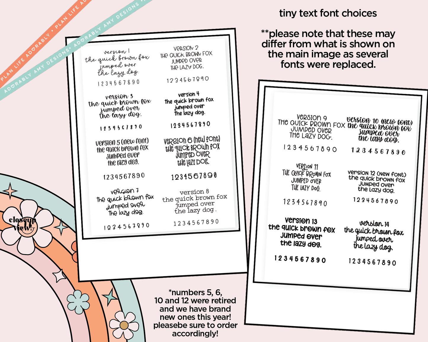 Foiled Tiny Text Series - Quiz Checklist Size Planner Stickers for any Planner or Insert