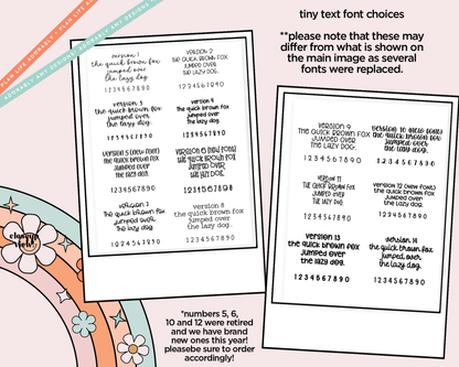 Foiled Tiny Text Series - Quiz Checklist Size Planner Stickers for any Planner or Insert