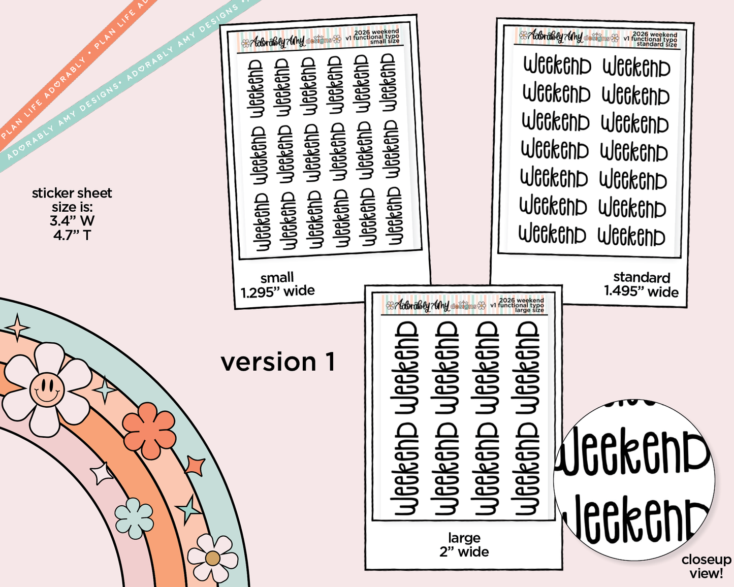Weekend 2026 Planner Stickers for any Planner or Insert