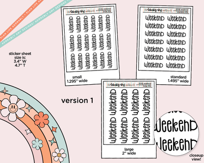Weekend 2026 Planner Stickers for any Planner or Insert