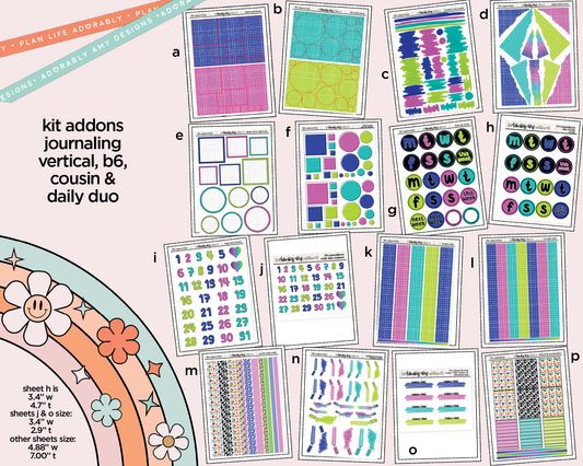 70's Peace & Love Weekly Kit Addons - All Sizes - Strips, Smears and More!