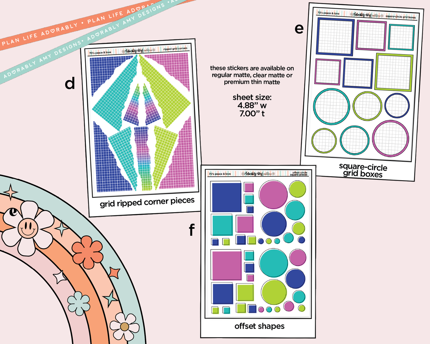 70's Peace & Love Weekly Kit Addons - All Sizes - Strips, Smears and More!