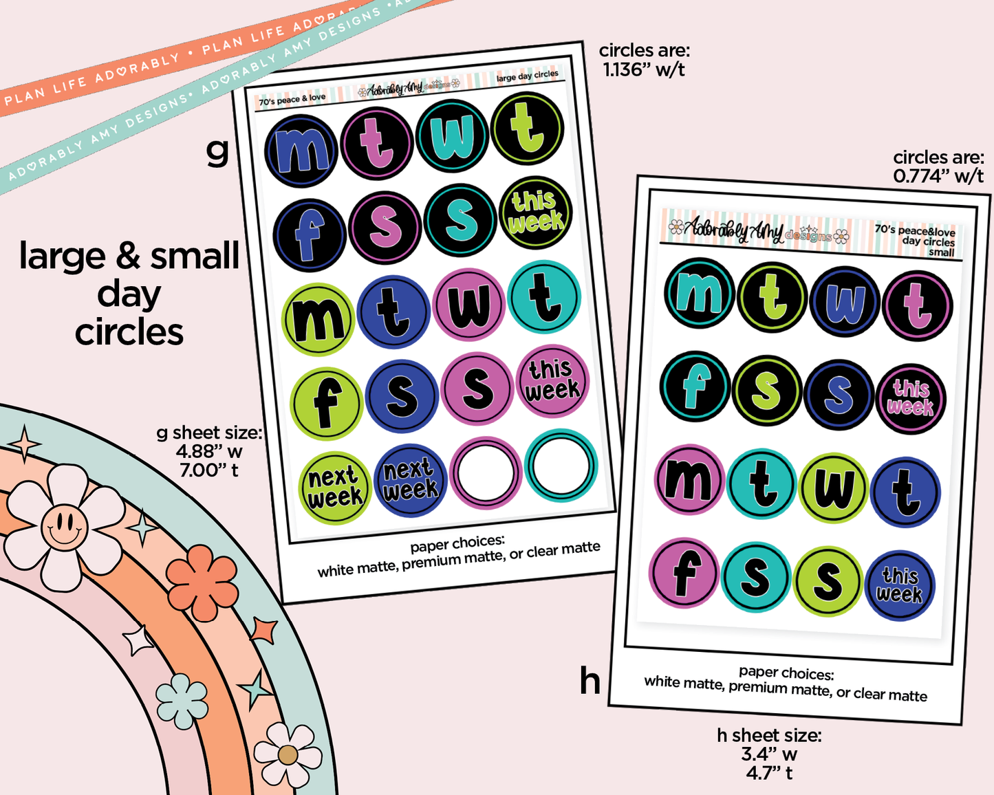 70's Peace & Love Weekly Kit Addons - All Sizes - Strips, Smears and More!