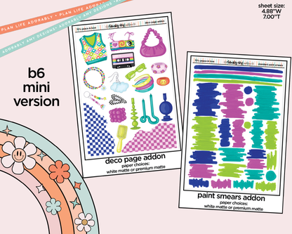 Mini B6 70's Peace & Love Planner Sticker Kit sized for ANY Vertical Insert