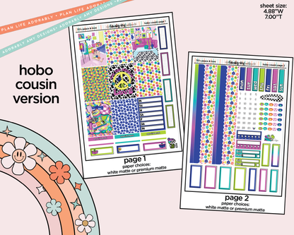 Hobonichi Cousin Weekly 70's Peace & Love Planner Sticker Kit for Hobo Cousin or Similar Planners