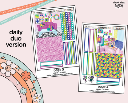 Daily Duo 70's Peace & Love Weekly Planner Sticker Kit for Daily Duo Planner