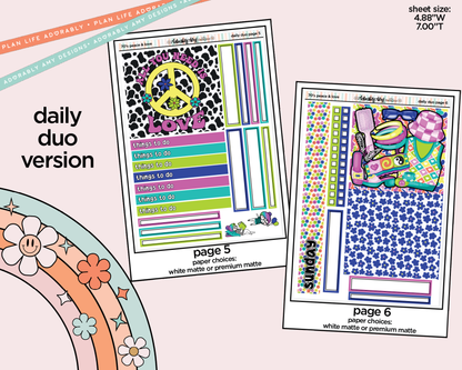 Daily Duo 70's Peace & Love Weekly Planner Sticker Kit for Daily Duo Planner
