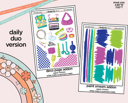 Daily Duo 70's Peace & Love Weekly Planner Sticker Kit for Daily Duo Planner