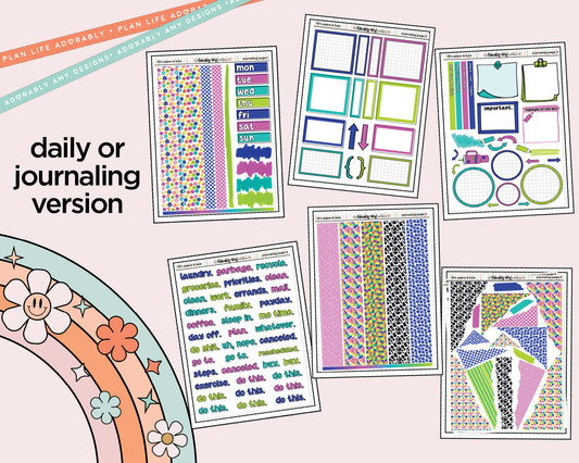 Journaling and Daily Planning 70's Peace & Love Planner Sticker Kit