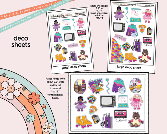 Back to the 80's Weekly Kit Deco Pages - All Sizes