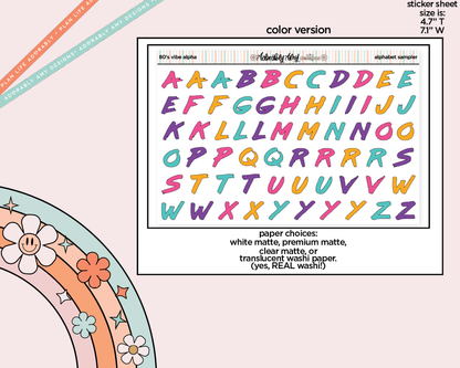 80's Vibe Alphabet Stickers Deco Typography Sampler Planner Stickers