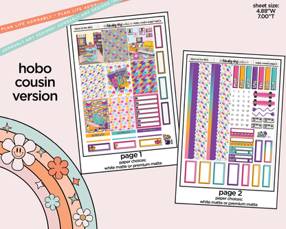 Hobonichi Cousin Weekly Back to the 80's Planner Sticker Kit for Hobo Cousin or Similar Planners