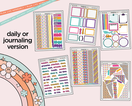 Journaling and Daily Planning Back to the 80's Planner Sticker Kit