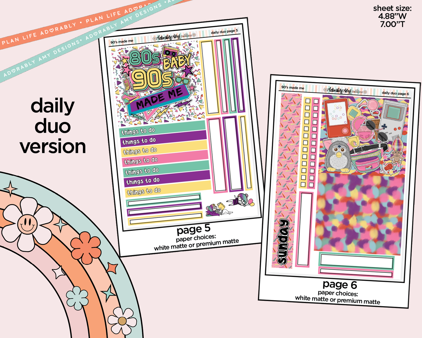 Daily Duo 90's Made Me Weekly Planner Sticker Kit for Daily Duo Planner