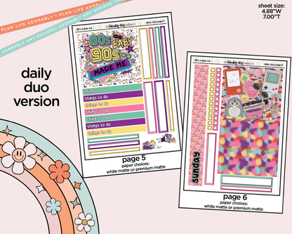 Daily Duo 90's Made Me Weekly Planner Sticker Kit for Daily Duo Planner