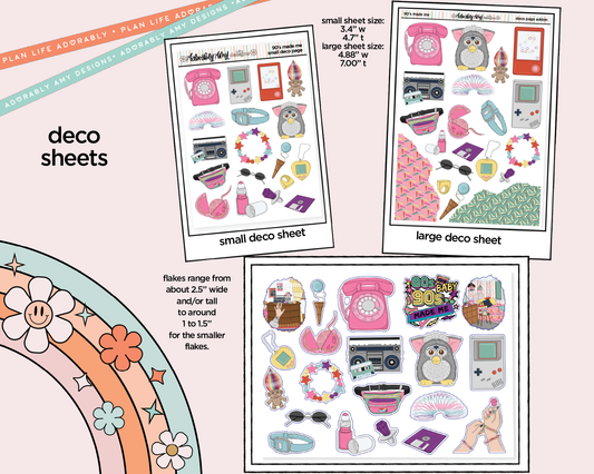 90's Made Me Weekly Kit Deco Pages - All Sizes