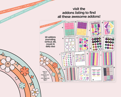 Vertical 90's Made Me Weekly Sticker Kit for Vertical Standard Size Planners or Insert
