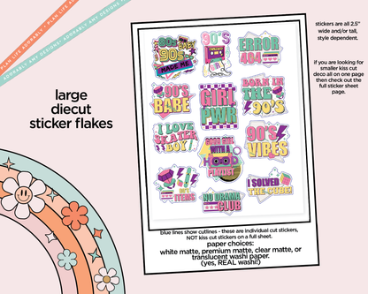 90's Made Me Typography Sampler Planner Stickers