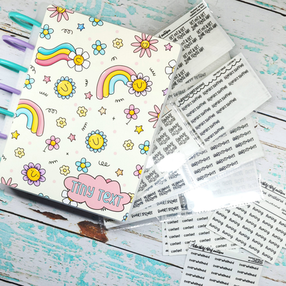 Custom Foiled Tiny Text Sticker Sheet Planner Stickers for Erin Condren, Plum Planner, Inkwell Press, Kikki K or Any Size Planners