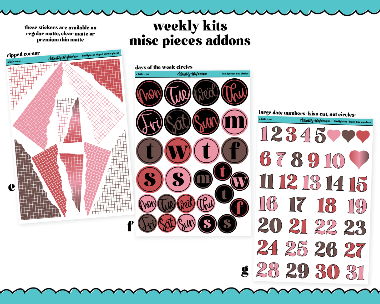 A Little Treat Weekly Kit Addons - All Sizes - Deco, Smears and More!
