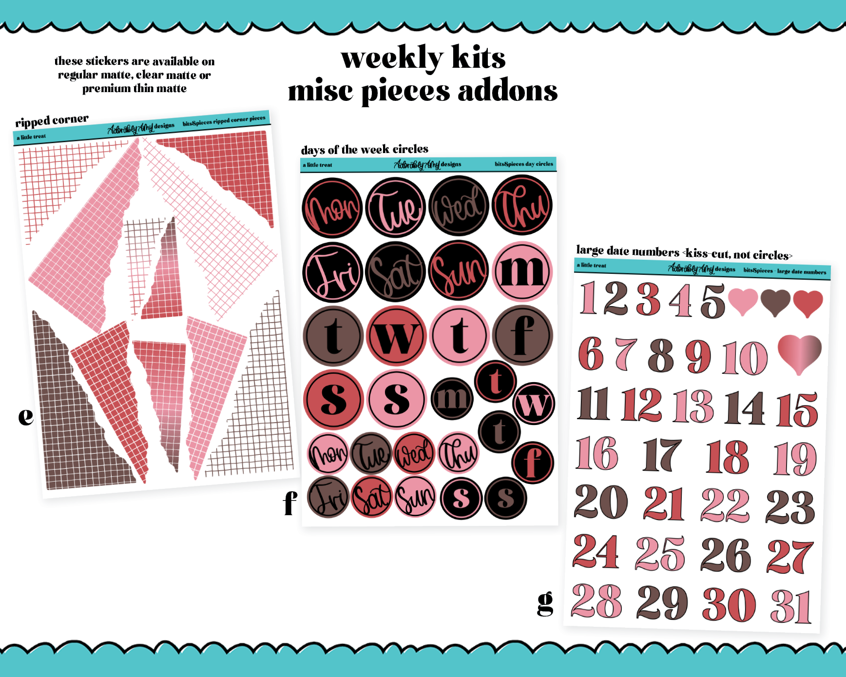 Mini B6 A Little Treat Weekly Planner Sticker Kit sized for ANY Vertic –  Adorably Amy Designs