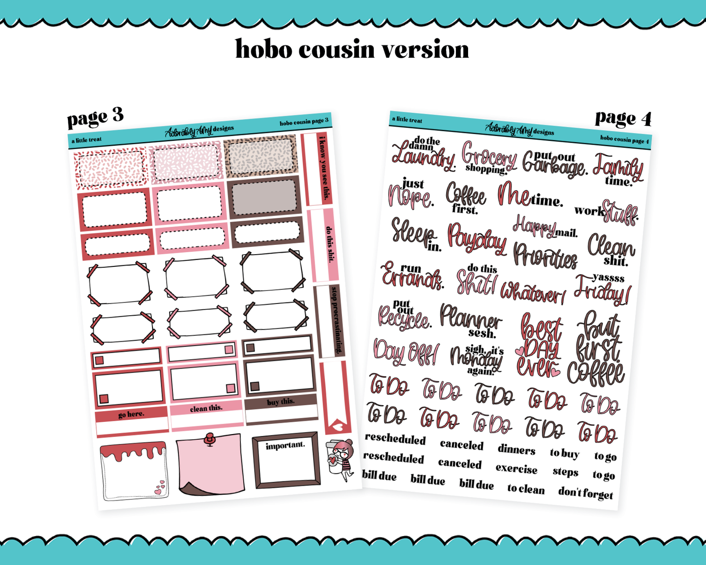 Hobonichi Cousin Weekly A Little Treat Planner Sticker Kit for Hobo Cousin or Similar Planners