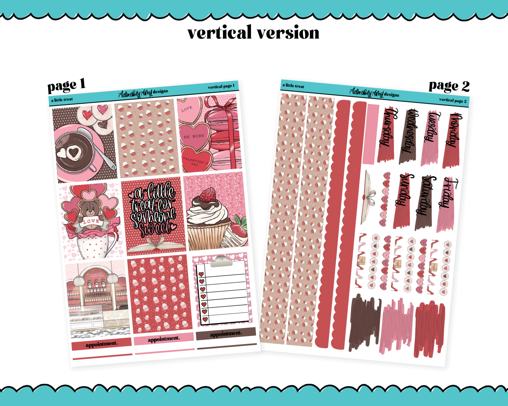 Mini B6 A Little Treat Weekly Planner Sticker Kit sized for ANY Vertic –  Adorably Amy Designs