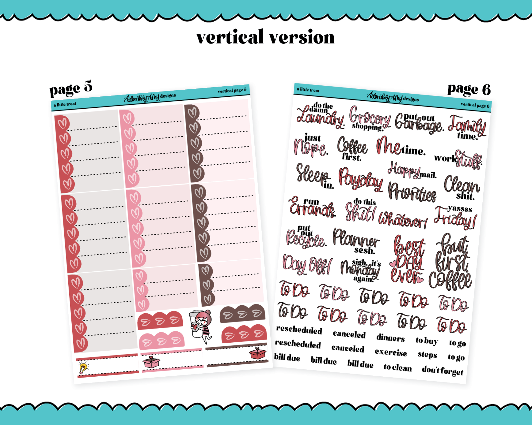 Mini B6 A Little Treat Weekly Planner Sticker Kit sized for ANY Vertic –  Adorably Amy Designs