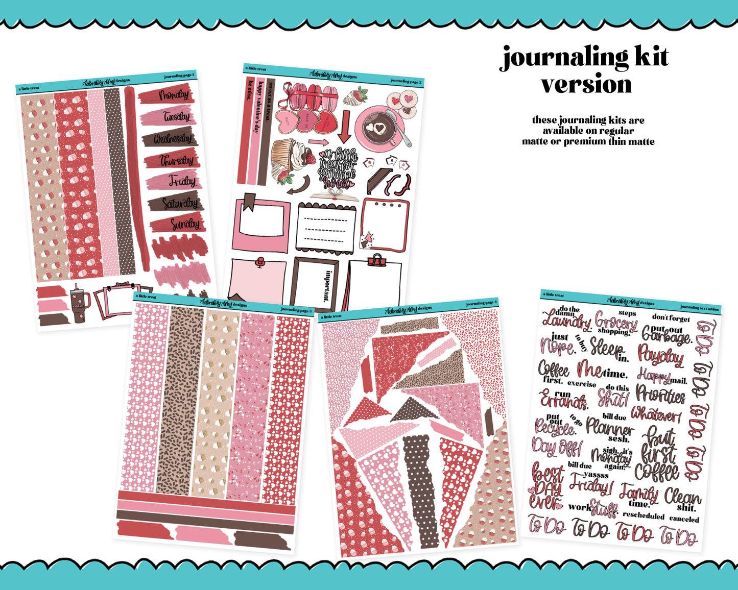 Journaling and Daily Planning A LIttle Treat Planner Sticker Kit