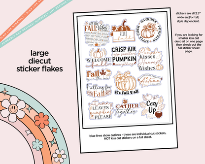 All the Fall Vibes Deco Typography Sampler Planner Stickers
