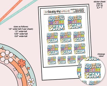 Adulting is a Scam Typography Sampler Planner Stickers - Adorably Amy Designs
