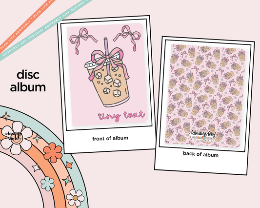 Coffee Bow Disc Bound Sticker Storage - 4 Slots - Tiny Text/Diecuts Size - Adorably Amy Designs