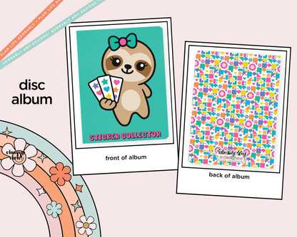 Sticker Collector Character Cover Disc Bound Sticker Storage - 4 Slots - Tiny Text/Diecuts Size - Adorably Amy Designs