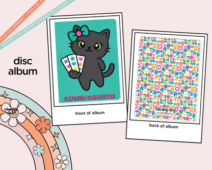 Sticker Collector Character Cover Disc Bound Sticker Storage - 4 Slots - Tiny Text/Diecuts Size - Adorably Amy Designs