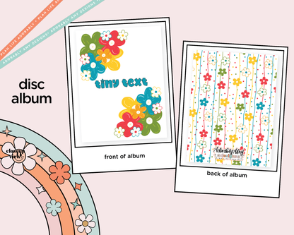 Summer Flowers Disc Bound Sticker Storage - 4 Slots - Tiny Text/Diecuts Size - Adorably Amy Designs